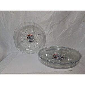 4 Pk Bond Clear Plant Saucer Drip Trays Flower Pot Saucer for Indoor Outdoor, 8"